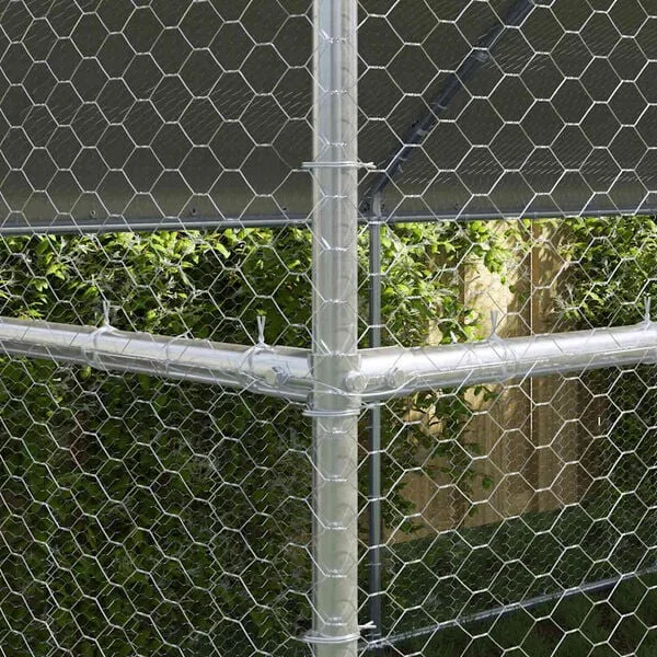 vidaXL Hühnerkäfig mit 2 Türen 3 stk. Silber 600x200x200 cm