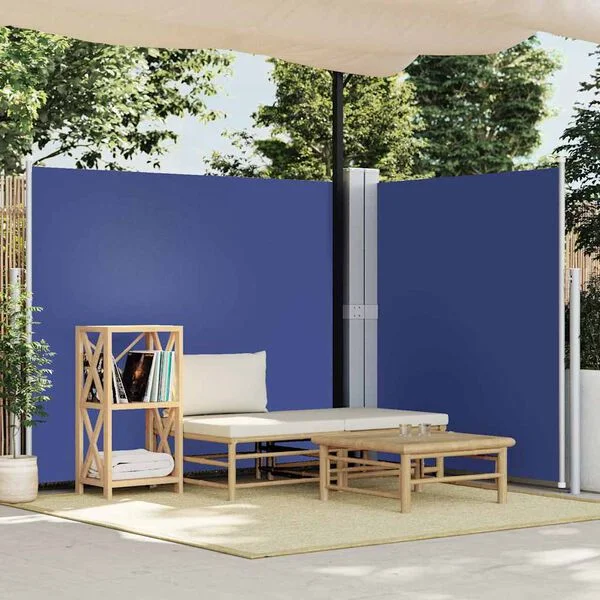 vidaXL Seitenmarkise Ausziehbar Blau 180x600 cm