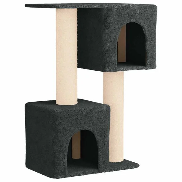 vidaXL Katzennbaum mit Sisal-Kratzsäulen Dunkelgrau 114 cm