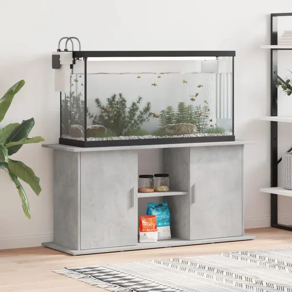vidaXL Aquariumständer Betongrau 121 x 41 x 58 cm Holzwerkstoff