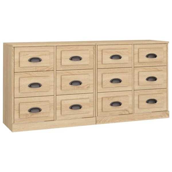 vidaXL Sideboards 2 Stk. Sonoma-Eiche Holzwerkstoff