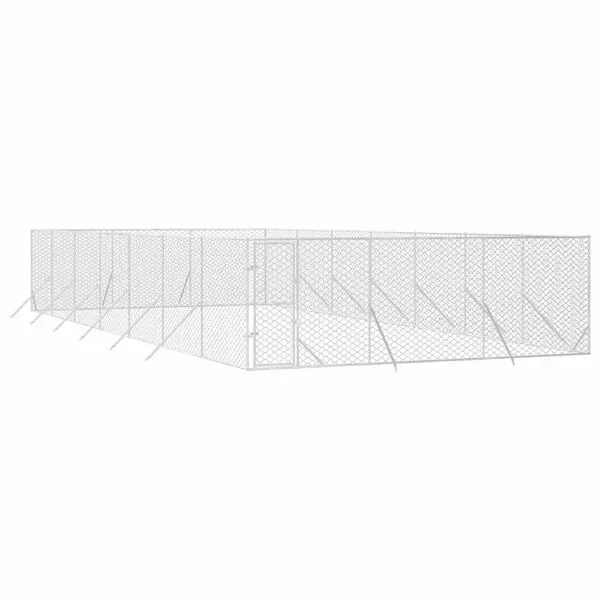 vidaXL Outdoor-Hundezwinger Silbern 6x14x2 m Verzinkter Stahl