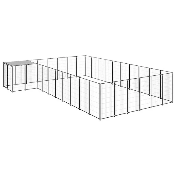 vidaXL Hundezwinger Schwarz 19, 36 m² Stahl