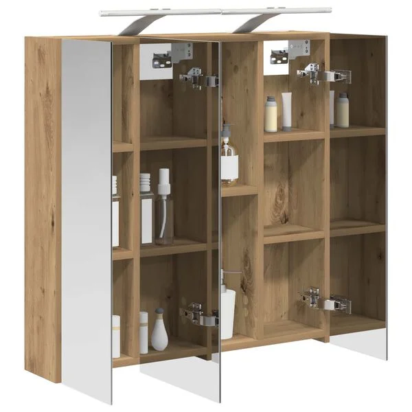 vidaXL Badezimmerspiegelschrank Artisan-Eiche 70 x 14, 5 x 70 cm
