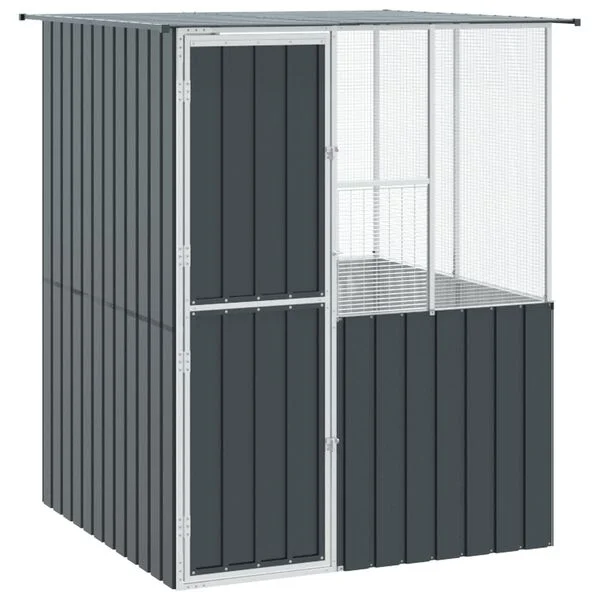 vidaXL Vogelkäfig Anthrazit 165 x 165 x 200 cm Verzinkter Stahl