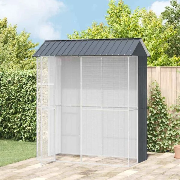 vidaXL Vogelkäfig Anthrazit 215 x 110 x 247 cm Verzinkter Stahl