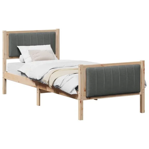 vidaXL Bettgestell Braun und Dunkelgrau 80 x 200 cm Massivholz Kiefer