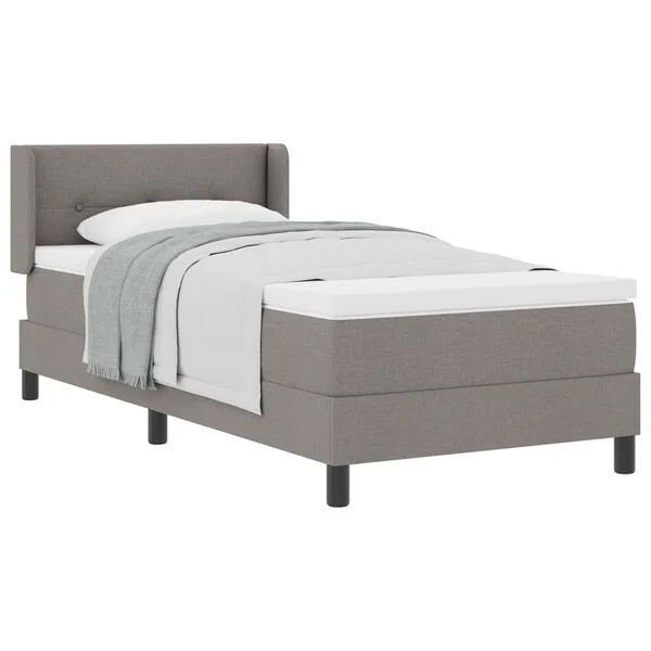 vidaXL Boxspringbett mit Kopfteil Taupe 190 x 90 cm Stoff