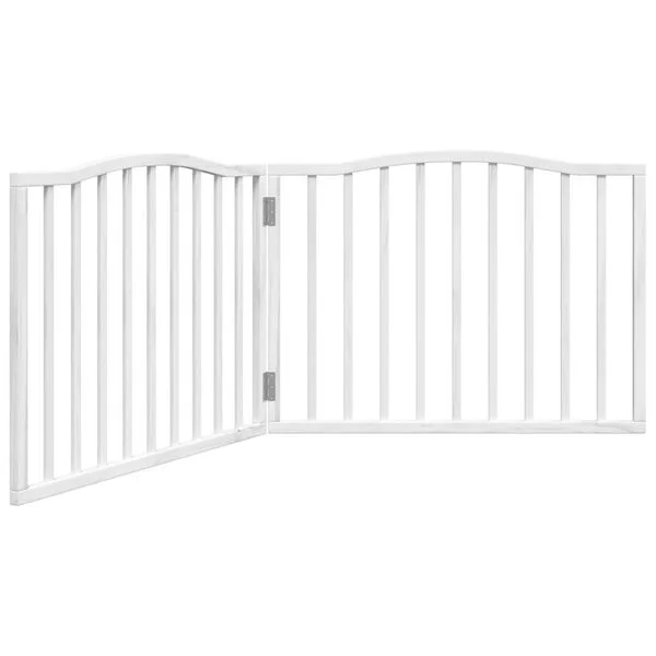 vidaXL 2-tlg. Hundetor Faltbar Weiß 160 cm Pappelholz