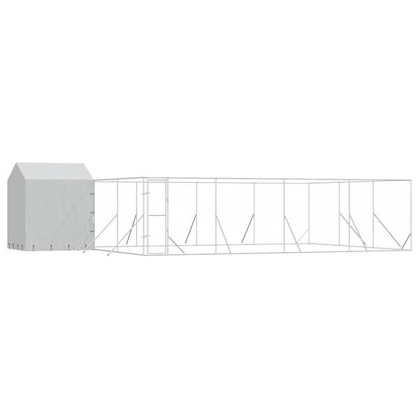 vidaXL Outdoor-Hundezwinger mit Dach Silbern 10x6x2, 5 m Stahl Verzinkt