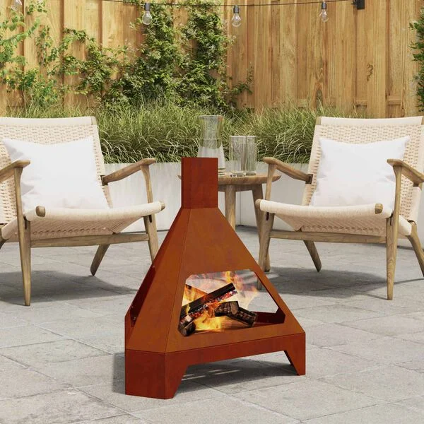 vidaXL Feuerstelle Rostoptik 50 x 43 x 52 cm Wetterfeststahl
