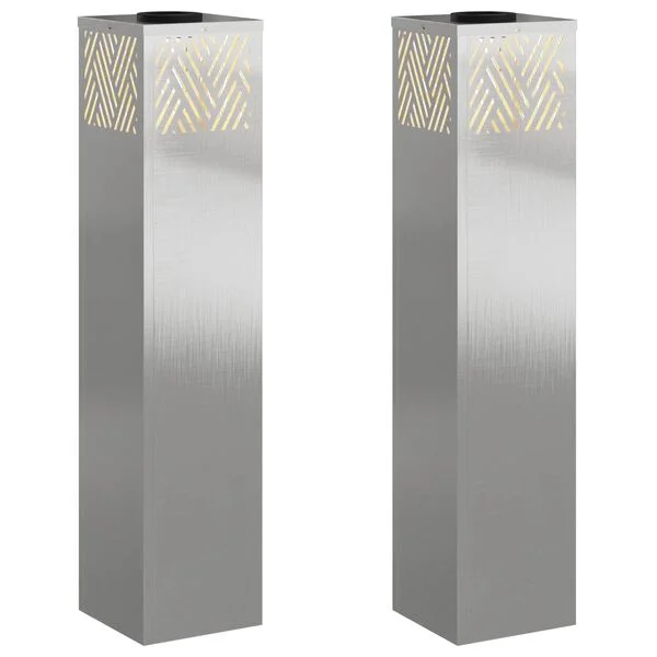 vidaXL Solar LED Weg Licht 2 stk. Warmes Weiß 18 x 18 x 80 cm
