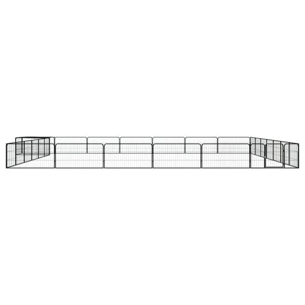 vidaXL 28-tlg. Hundelaufstall Schwarz 100x50cm Stahl Pulverbeschichtet
