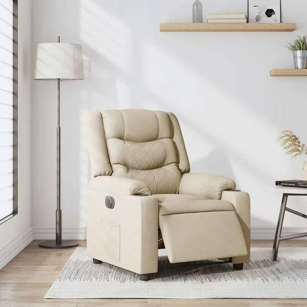 vidaXL Relaxsessel Elektrisch Creme Stoff