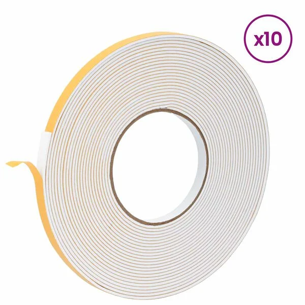 vidaXL Selbstklebendes Schaumstoffband 10 stk. Weiß 10mm x 10m
