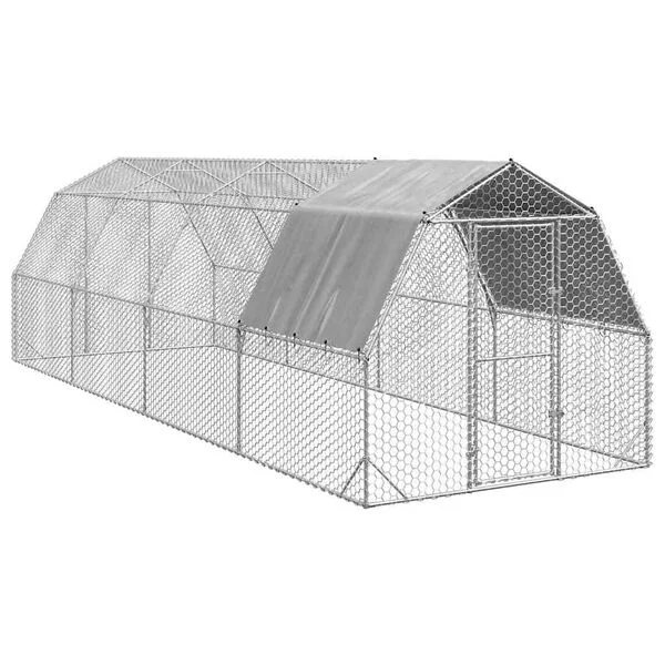 vidaXL Hühnerstall mit Dach 2, 5x8x2, 25 m Verzinkter Stahl