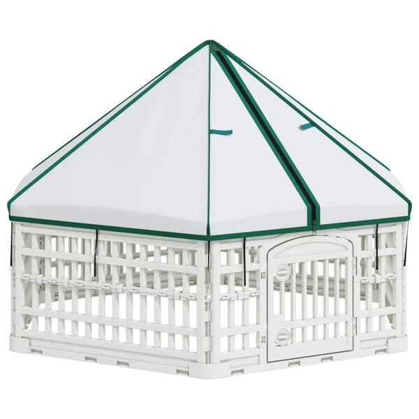 vidaXL 6-Panel-Hundespielplatz 122 x 106, 5 x 82 cm Kunststoff Weiß
