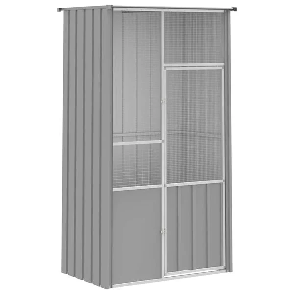 vidaXL Voliere Grau 115x78x200 cm Verzinkter Stahl