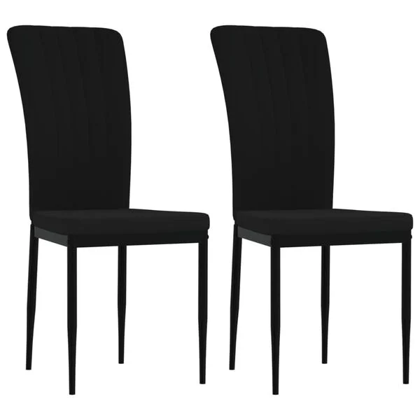 vidaXL Esszimmerstühle 2 Stk. Schwarz Samt