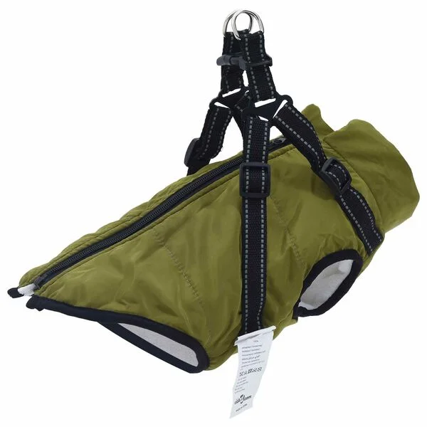 vidaXL Hundemantel Olivegrün L32 Fleece und Polyester