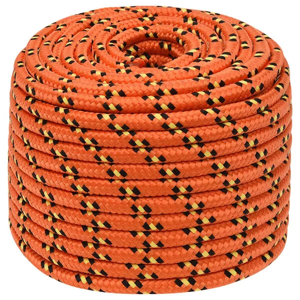 vidaXL Bootsseil Orange 12 mm 50 m Polypropylen