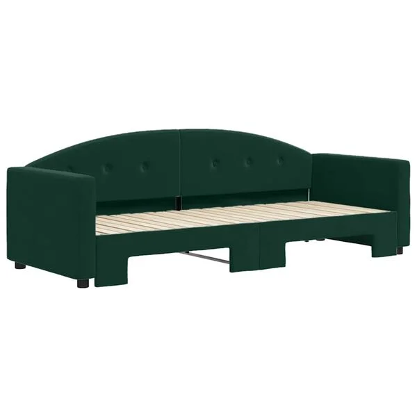 vidaXL Tagesbett Ausziehbar Dunkelgrün 80x200 cm Samt