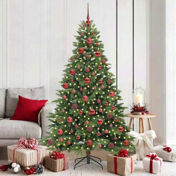 vidaXL Künstlicher Weihnachtsbaum mit 300 LEDs Grün 180 cm PE und PVC
